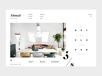 Aitneal clean ecommerce flat interior minimal minimalistic portfolio ui webdesign white