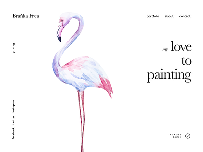 Braňka Frea art clean desktop drawing flat painting portfolio ui ux watercolor webdesign