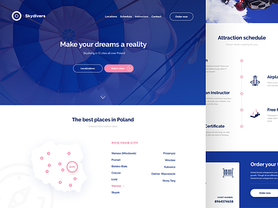 Skydivers clean desktop ecommerce flat skydiving summer ui ux web webdesign