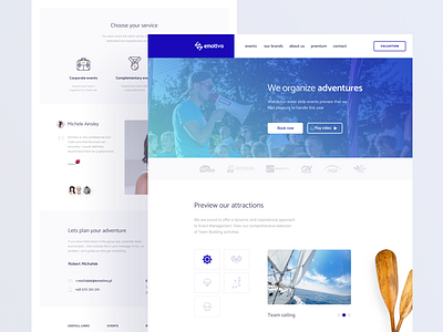 emotivo flat landing page ui ux webdesign