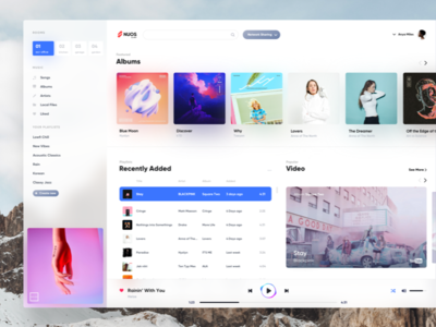 nuos desktop fluent music player ui ux