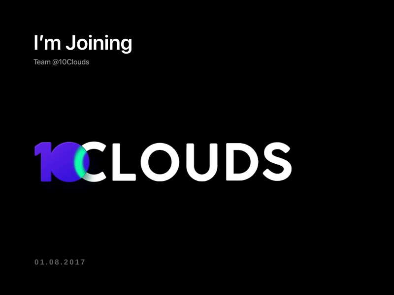 Well Hello 10☁️ 10clouds animation joining logo team