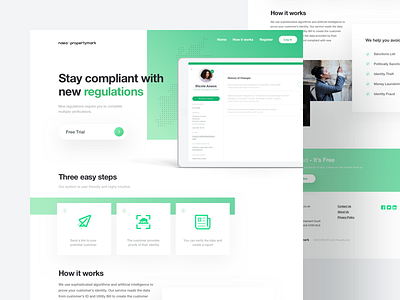 naea landing page biometrics flat green landing minimalism naea page ui ux