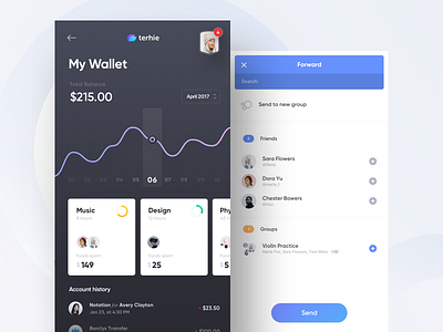 terhie - wallet and forward by Wojciech Zieliński for 10Clouds on Dribbble