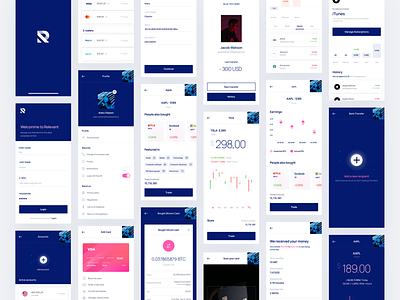 Relevant UI Kit Preview app crypto finance fintech mobile ui wallet