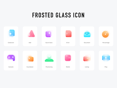 毛玻璃icon练习 logo ui