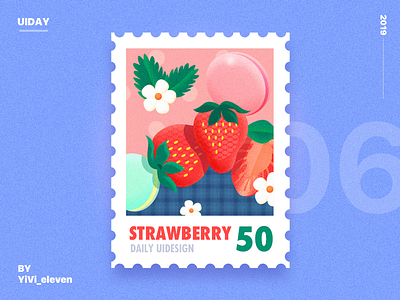 strawberry color design fruit illustration ui