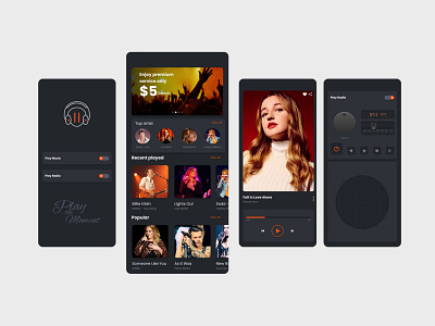 Music App UI app ui branding designeremrul emrul music ui ui ux ui kit ux