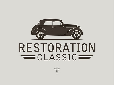 Restoration classic logo branding car classic design flat icon illustration illustrator logo minimal restoration ui vector vintage