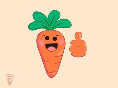 funny carrot design flat fresh fruit icon illustration illustrator logo minimal vector vegetable