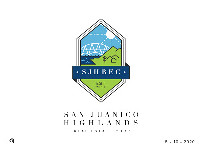 San Juanico Highlands Real Estate Corp Logo brand identity design branding bridge design emblem emblem logo golden ratio graphic design logo logo design logo design process logo designer modern