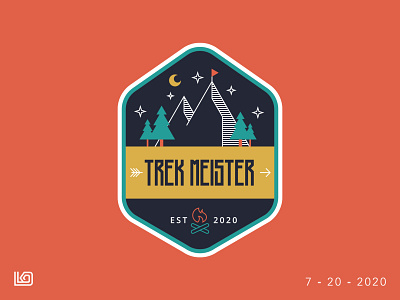 Trek Meister Logo brand branding emblem emblem logo golden ratio hiking illustration logo logo design mountain trekking vector