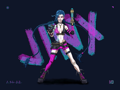 JINX artwork digital art digital painting drawing fanart graphic design illustration jinx league of legends procreate