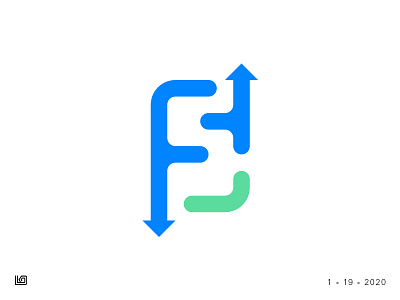 F + S + F Monogram brand golden ratio logo modern monogram negative space