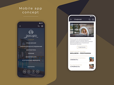 Mobile app concept app application concept sanatorium ui ux