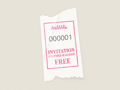 One Invitation bus draft dribbble giveaway invitation invite old photoshop ticket