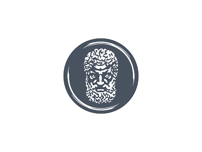 Epic Beard ancient greece beard bearded man beards brand designer clothing company emblem fashion greek greek gods illustration logo design logo designer male masculine minimal mythology statue