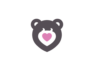 Cute Bear baby bear bear brand bear logo cute bear geometrical heart kids logo design logo designer love bear mark minimalist minimalistic shape simple bear symbol toy store toys