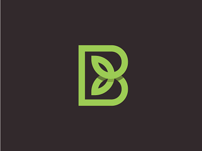 Letter B Plant (sold to client) agriculture logo b logo b monogram branding fresh green illustration letter b logo logo logo design logo designer minimalist natural