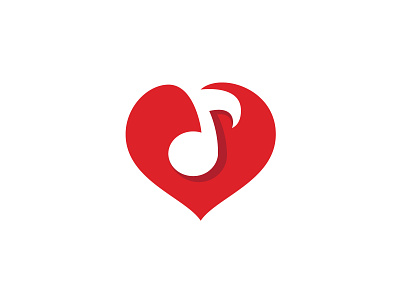 Music Heart design logo logo design logo designer love music minimal minimalist modern music logo music heart logo music in heart music logo music note heart music school logo negative space