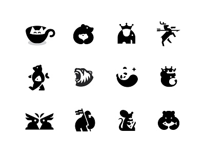 Selected Animal Logos (Negative Space)
