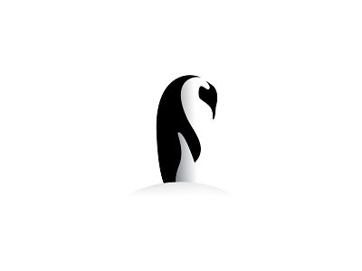 Penguin cold logo penguin snow white