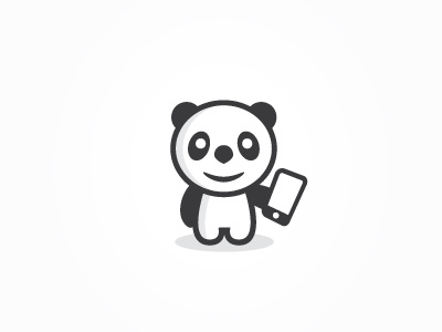 Panda phone (client work) animal app logo for sale mobile logo panda phone simple software technology