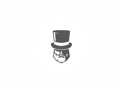 Mister Evil beard black evil gentlemen logo mister negative space simple logo strong top hat
