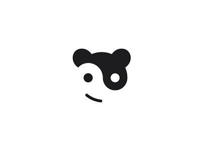 Yin-Yang Panda (client work) animal black and white logo minimal negative space panda simple yin yang