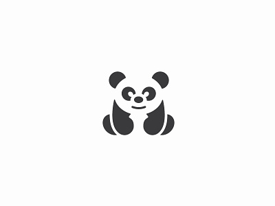 Panda logo animal logo minimal negative space panda simple logo
