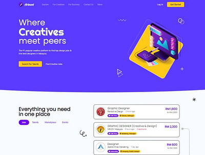 Artmeet - Creative Job Marketplace design ui web