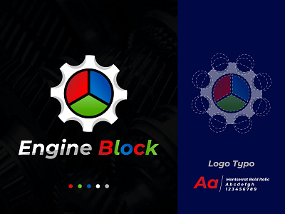 Engine Block Logo Design block brand identity branding creative design engine graphic design logo design minimalist modern professional unique design