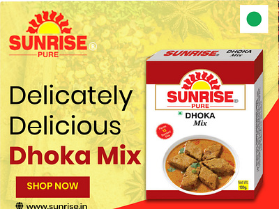 Sunrise dhoka mix Web Banner Ad bannerad bengali bengalicuisine food foodie lentil social media sunrise web design webbanner