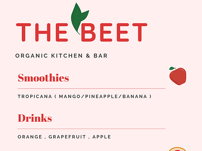 The Beet Organic Cafe Menu