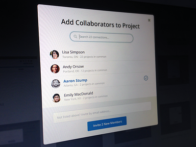 Add Collaborator Modal add app collaborators invision invite modal project team users web