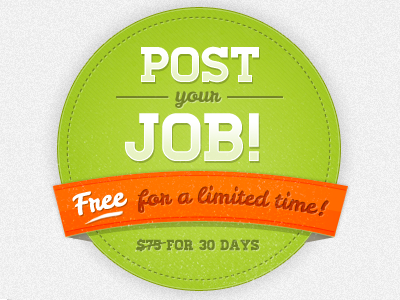 Post Job Badge badge button call to action circle free job job board post