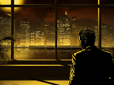 Night-Time Illustrations 02/15 comic digital art downtown drawing gold hong kong illustration night photoshop skyline urban wacom