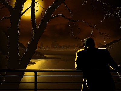 Night-Time Illustrations 7/15 comic digital art drawing gold illustration night photoshop skyline urban wacom