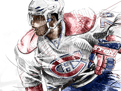 Sport Illustration: Ice Hockey digital art drawing hockey illustration ink nhl pencil photoshop sport wacom watercolor