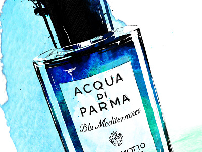 Fragrance Illustration: Acqua Di Parma acquadiparma digital art drawing fragrance illustration ink pencil perfume photoshop wacom watercolor