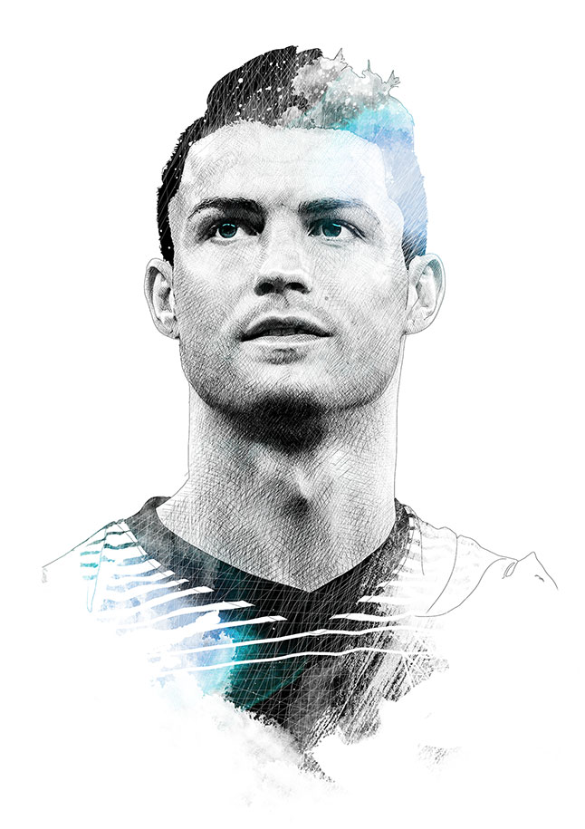 Portrait of Cristiano Ronaldo by Sergio Ingravalle on Dribbble
