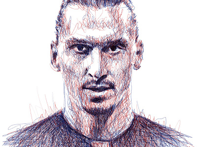 Scribble Portrait: Ibrahimovic drawing football ibrahimovic illustration pencil photoshop portrait scribble sketch soccer sport wacom