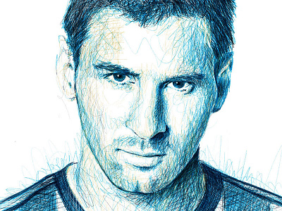 Scribble Portrait Messi By Sergio Ingravalle On Dribbble