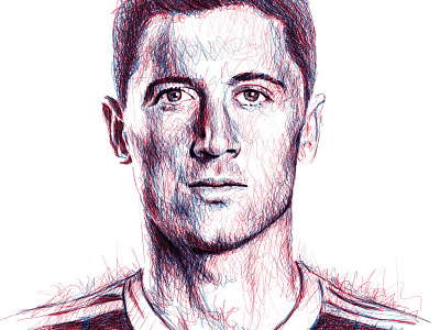 Scribble Portrait: Lewandowski drawing football illustration lewandowski pencil photoshop portrait scribble sketch soccer sport wacom