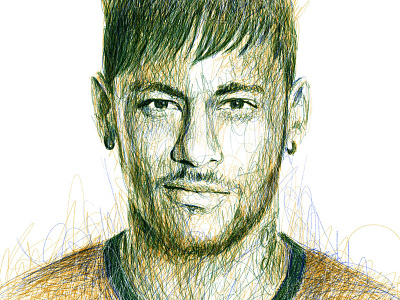 Scribble Portrait: Neymar