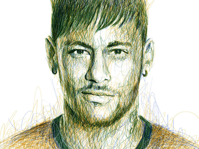 Scribble Portrait: Neymar drawing football illustration neymar pencil photoshop portrait scribble sketch soccer sport wacom