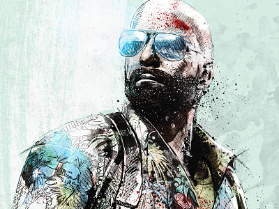 Video Game Illustration: Max Payne 3 character design digital art drawing illustration ink max payne pencil photoshop playstation video game wacom watercolor