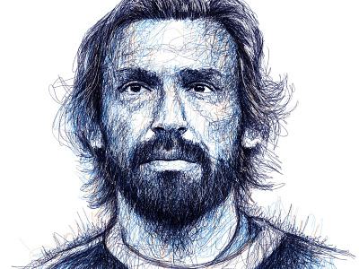 Scribble Portrait: Pirlo drawing football illustration pencil photoshop pirlo portrait scribble sketch soccer sport wacom