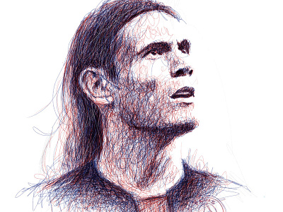 Scribble Portrait: Cavani cavani digital art drawing illustration ink pencil photoshop portrait soccer sport wacom watercolor