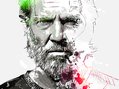 Digital Portrait Illustration: Jeff Bridges digital art drawing hollywood illustration ink jeff bridges movie pencil photoshop portrait wacom watercolor